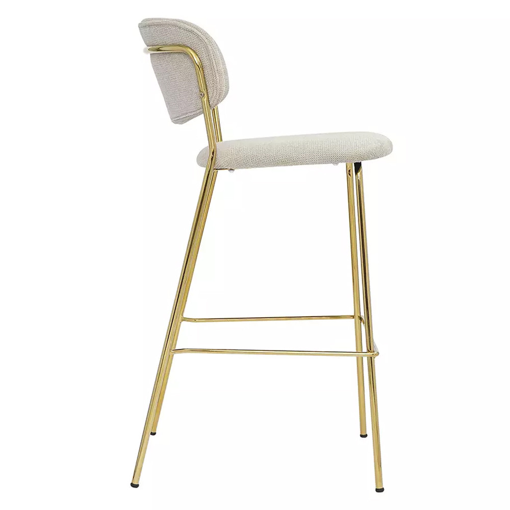 Стул барный широкой полукруглой спинкой на золотистых ножках Chair Smooth Shapes