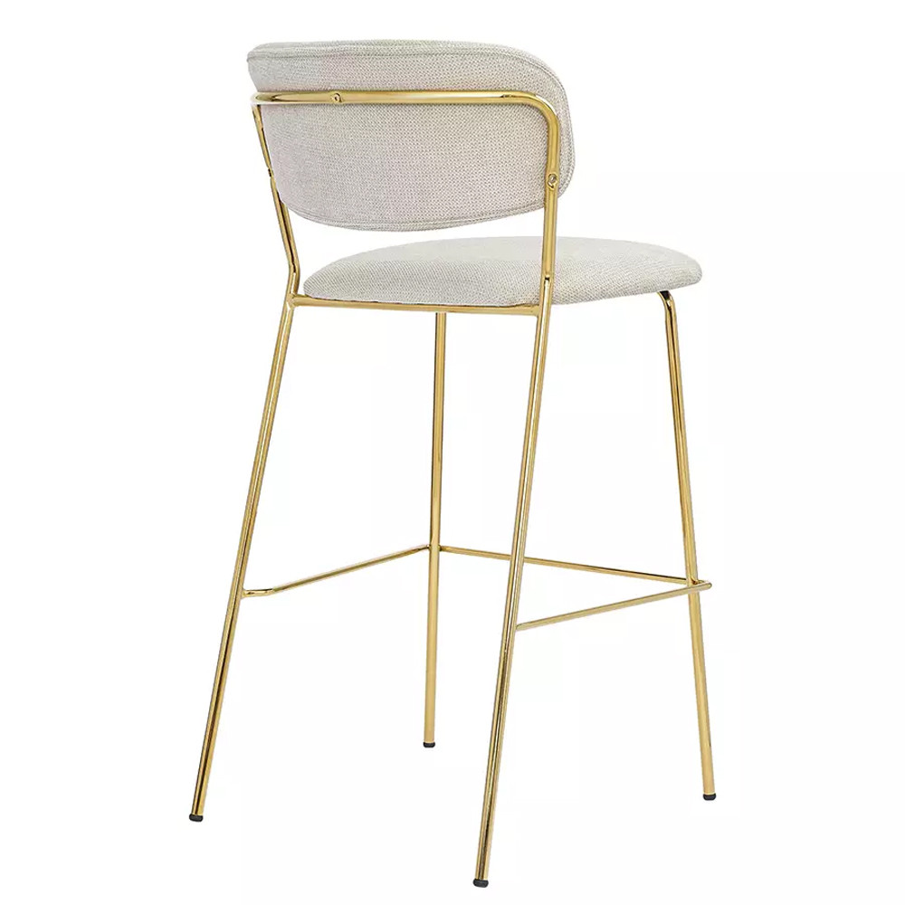 Стул барный широкой полукруглой спинкой на золотистых ножках Chair Smooth Shapes