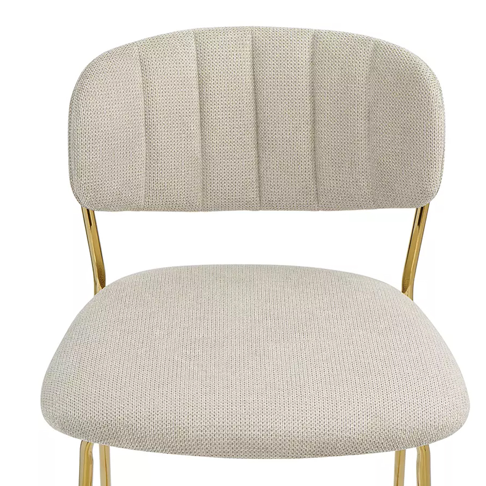 Стул барный широкой полукруглой спинкой на золотистых ножках Chair Smooth Shapes