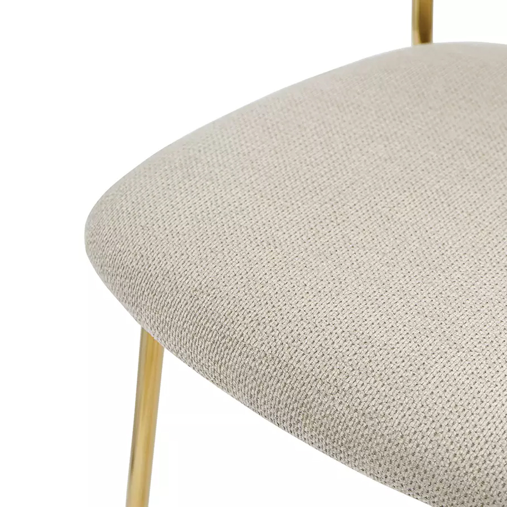 Стул барный широкой полукруглой спинкой на золотистых ножках Chair Smooth Shapes