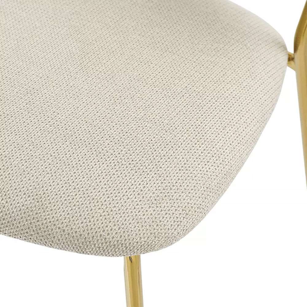 Стул барный широкой полукруглой спинкой на золотистых ножках Chair Smooth Shapes