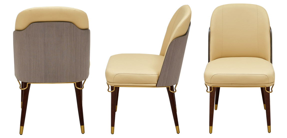 Стул бежевый Emilis Chair ножки из массива ясеня