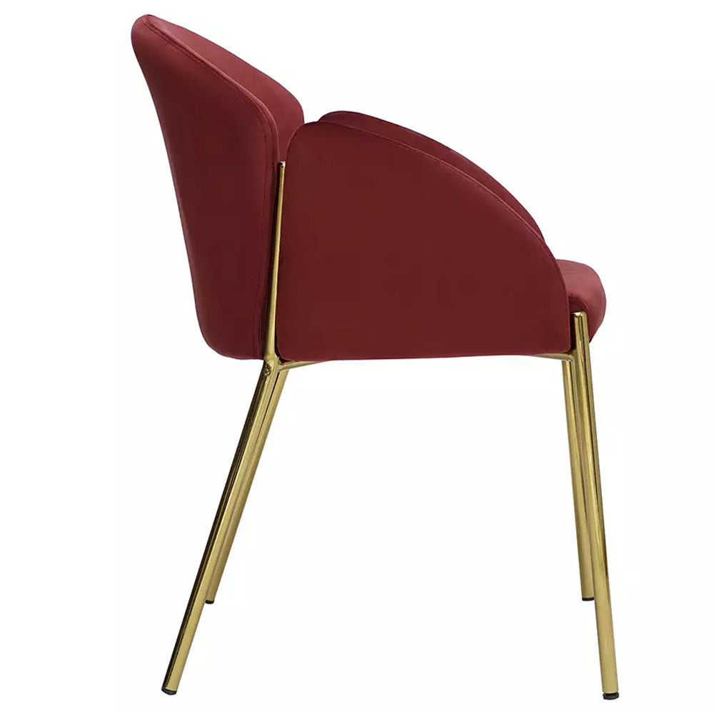 Стул бордовый на золотистых ножках Burgundy Chair