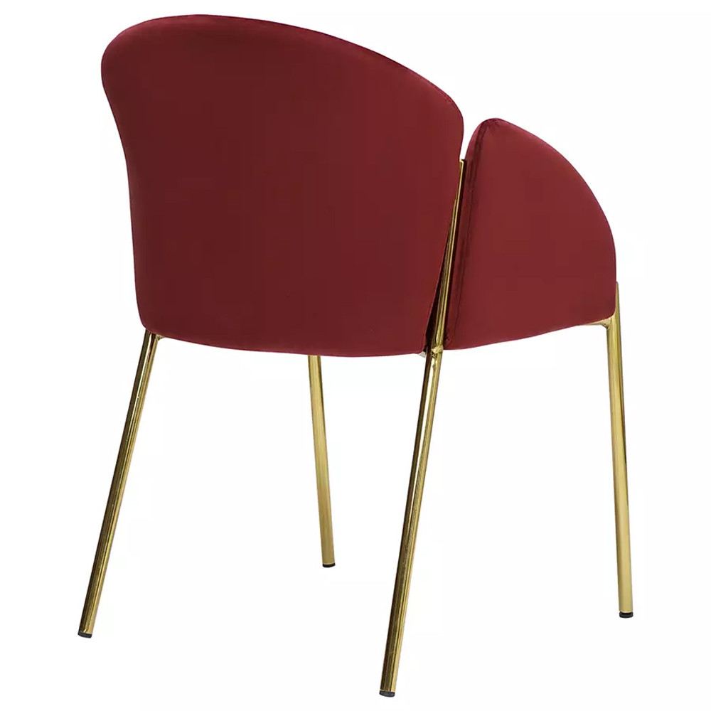 Стул бордовый на золотистых ножках Burgundy Chair