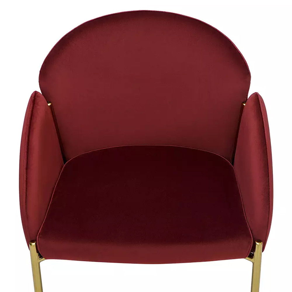 Стул бордовый на золотистых ножках Burgundy Chair