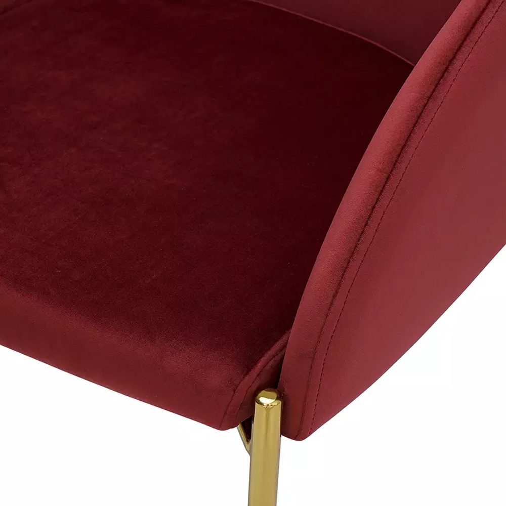 Стул бордовый на золотистых ножках Burgundy Chair