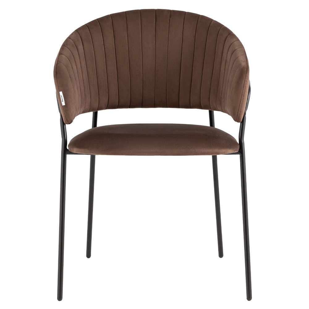 Стул в велюре коричневого цвета Horizon