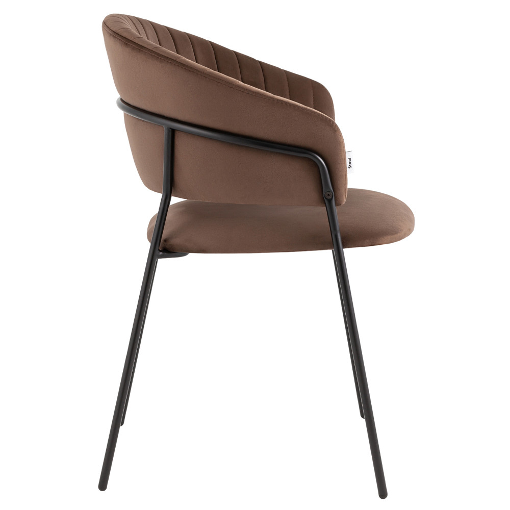 Стул в велюре коричневого цвета Horizon