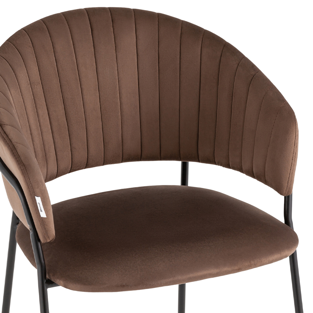 Стул в велюре коричневого цвета Horizon
