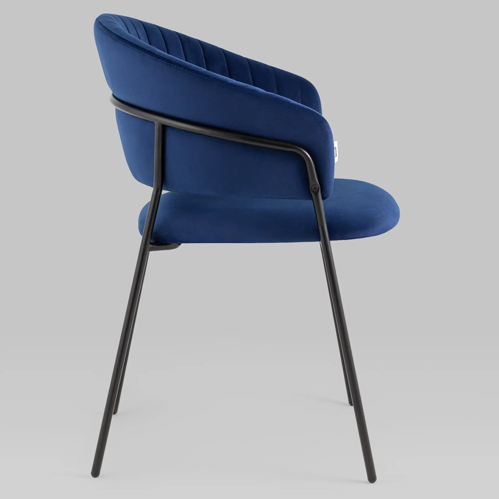 Стул в велюре синего цвета Horizon