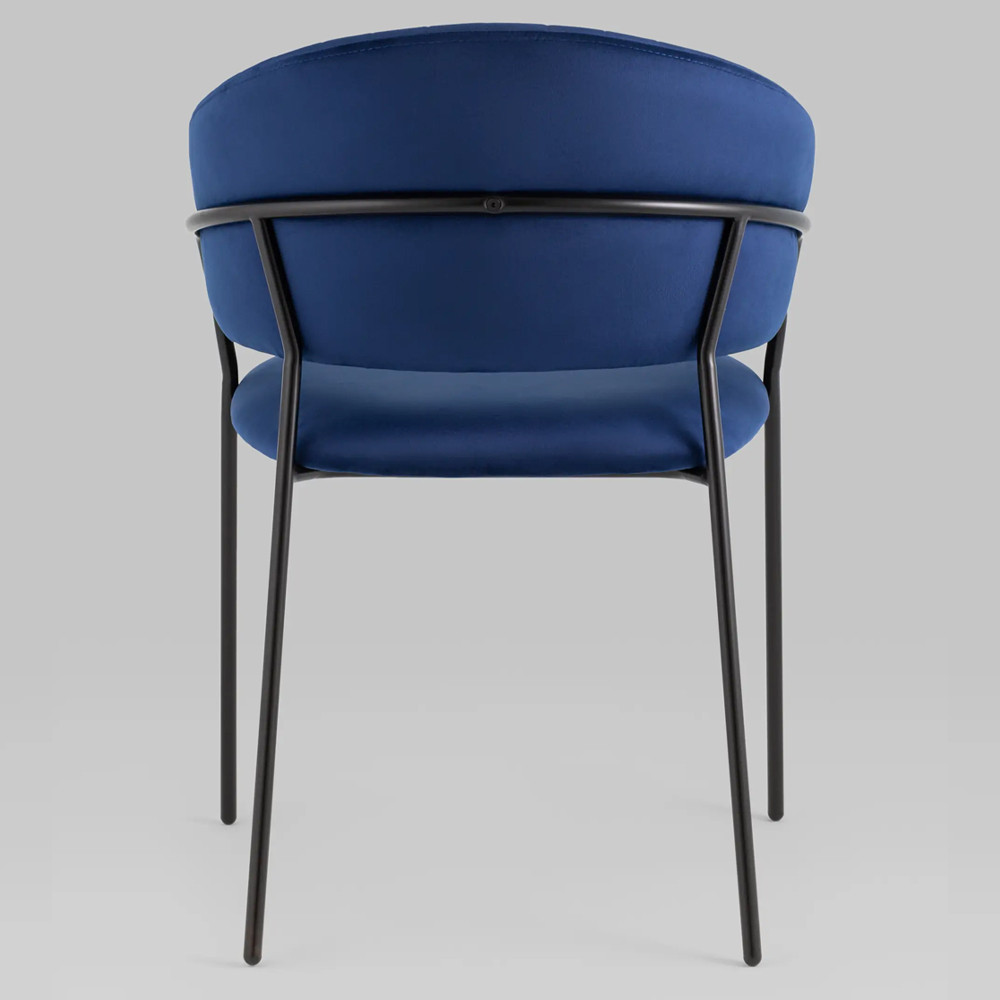 Стул в велюре синего цвета Horizon