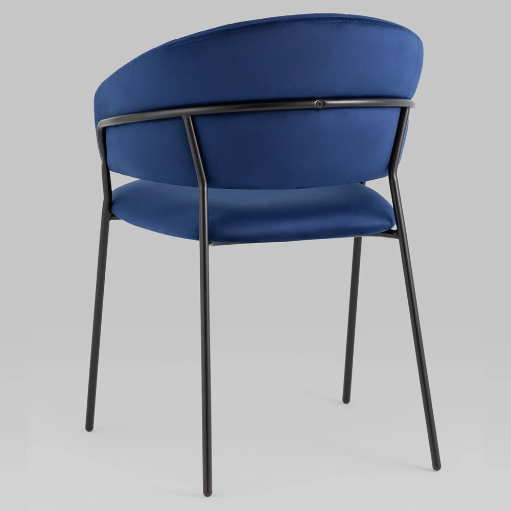 Стул в велюре синего цвета Horizon