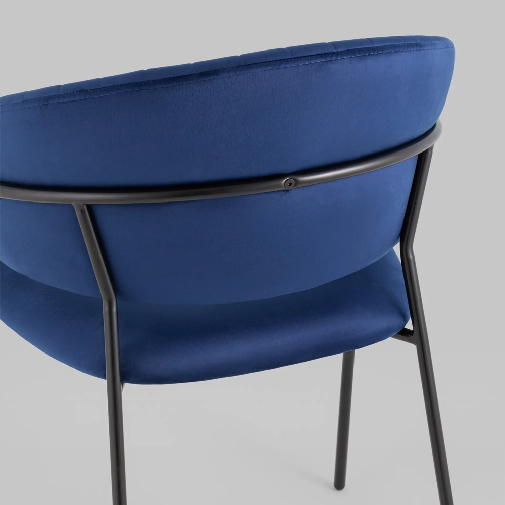 Стул в велюре синего цвета Horizon