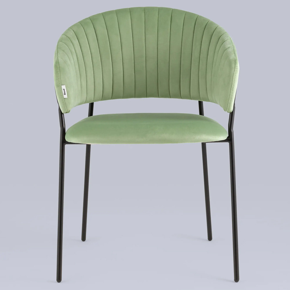 Стул в велюре фисташкового цвета Horizon