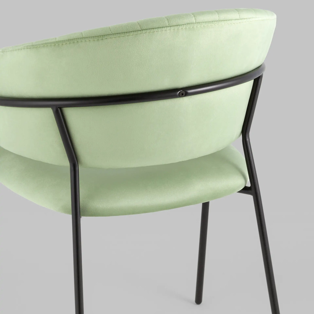 Стул в велюре фисташкового цвета Horizon