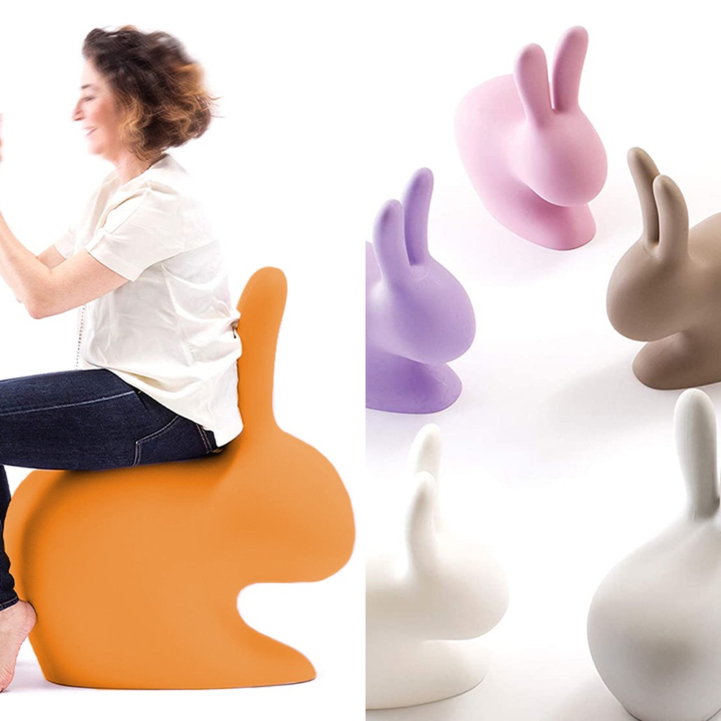 Стул в виде кролика Rabbit Chair Orange дизайн Стефано Джованнони