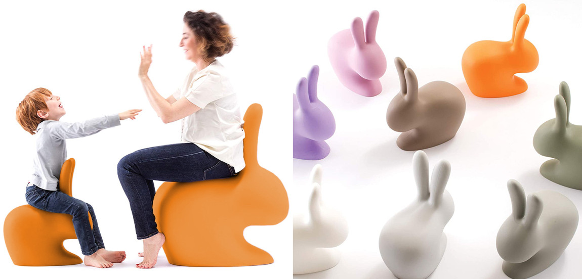 Стул в виде кролика Rabbit Chair Orange дизайн Стефано Джованнони