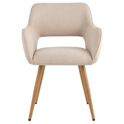 Стул в рогожке бежевого цвета NEASAN STOOL