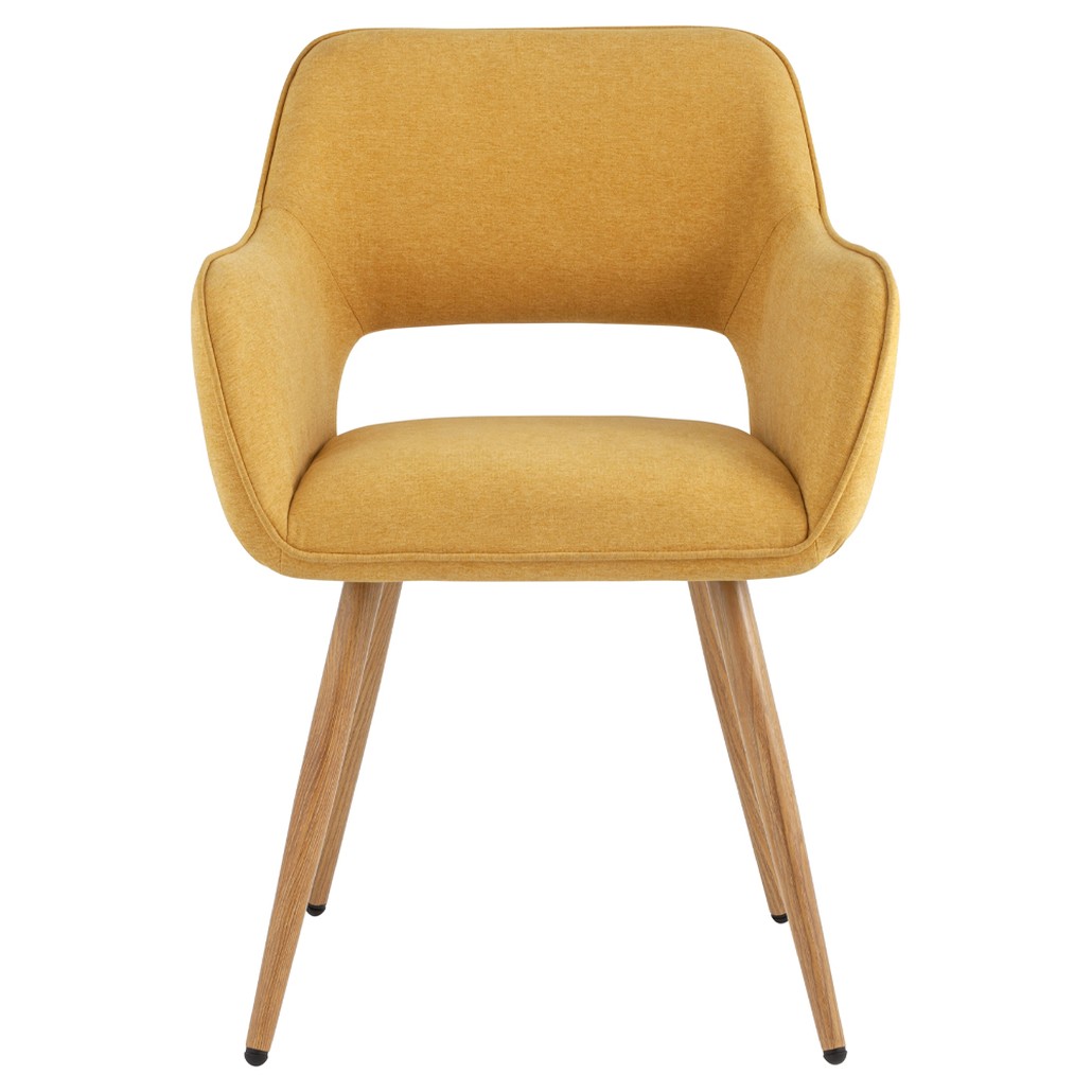 Стул в рогожке желтого цвета NEASAN STOOL