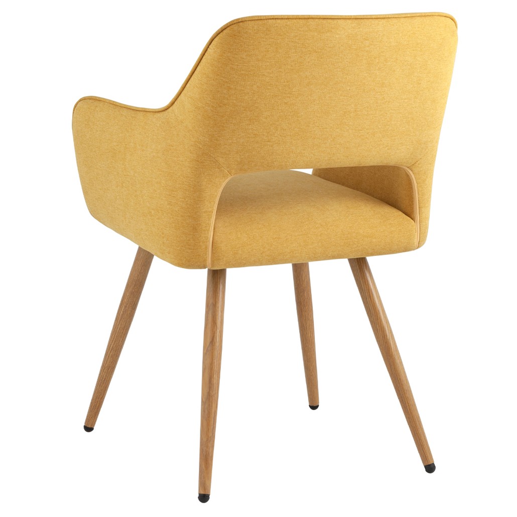 Стул в рогожке желтого цвета NEASAN STOOL