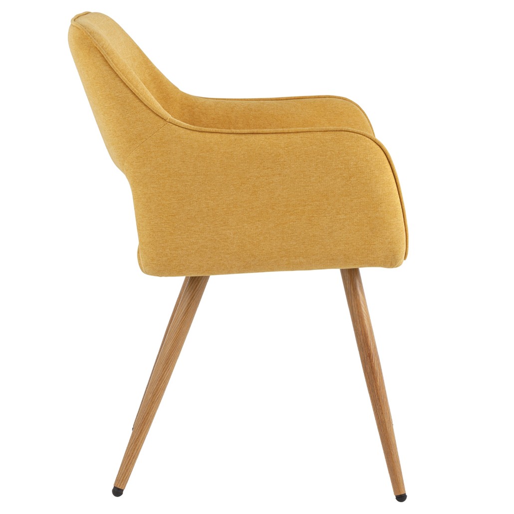 Стул в рогожке желтого цвета NEASAN STOOL