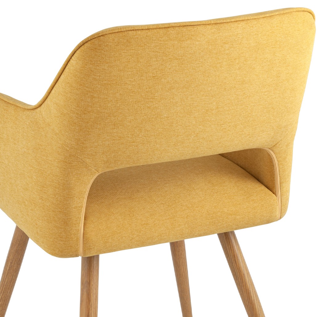 Стул в рогожке желтого цвета NEASAN STOOL