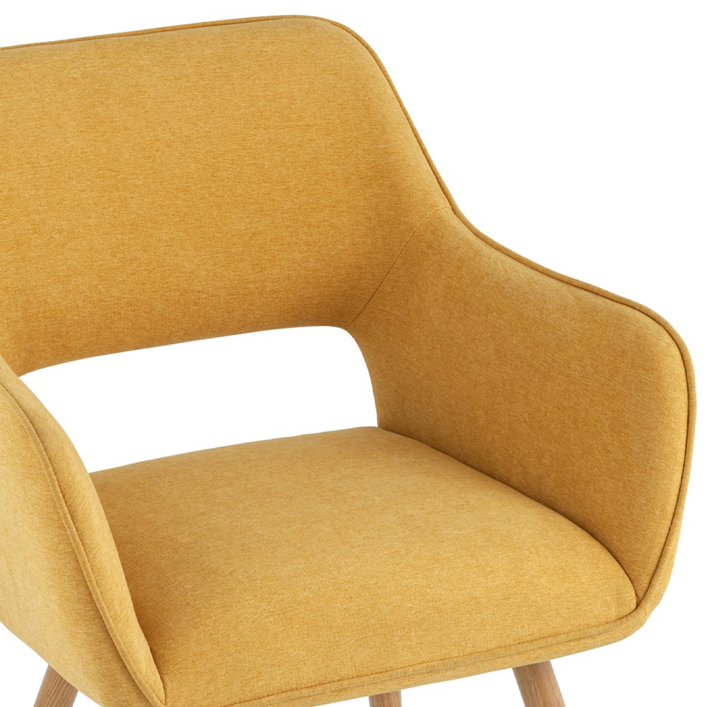 Стул в рогожке желтого цвета NEASAN STOOL