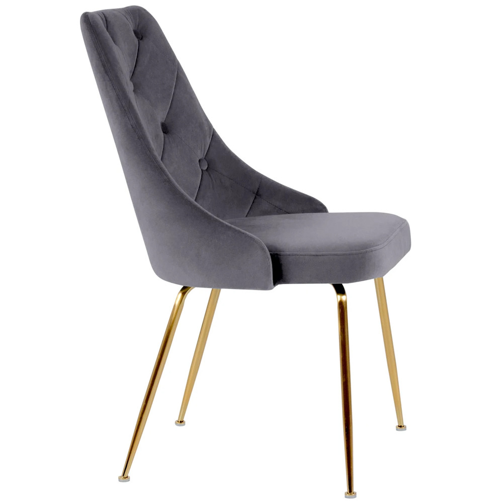 Стул в серой велюровой обивке Ward Grey Velour Chair