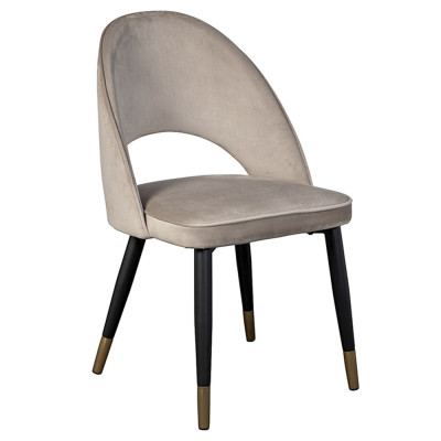 Стул велюровый серо-бежевый Schelde Gray Beige