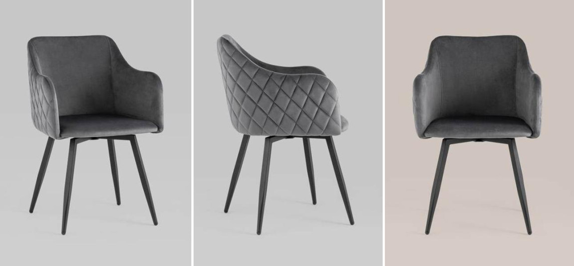 Стул Вращающийся Nika Chair Серый Цвет