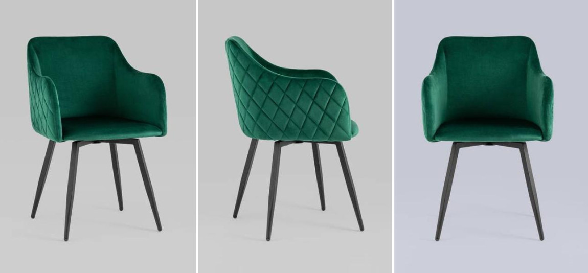 Стул Вращающийся Nika Chair Цвет Изумрудный Зеленый