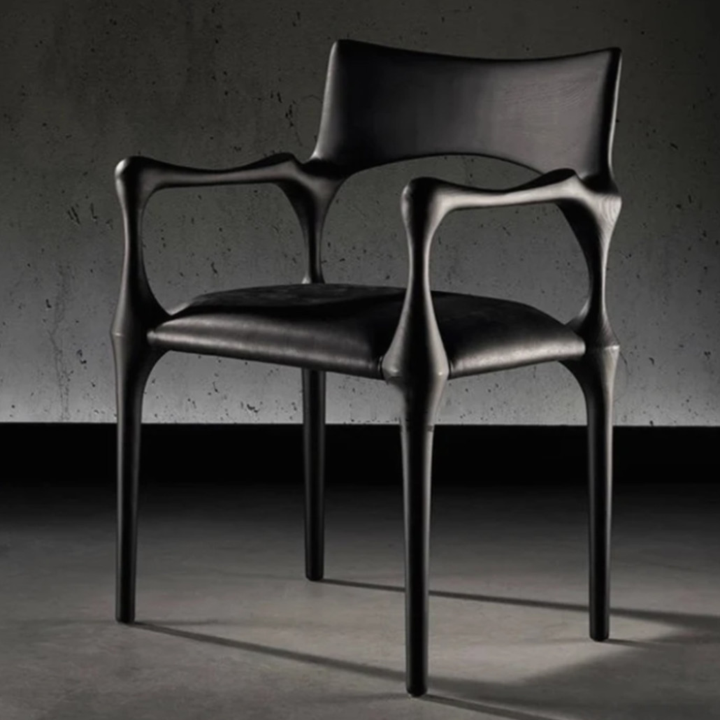 Стул дизайнерский с плетеным сидением Kronos Dining Chair Black