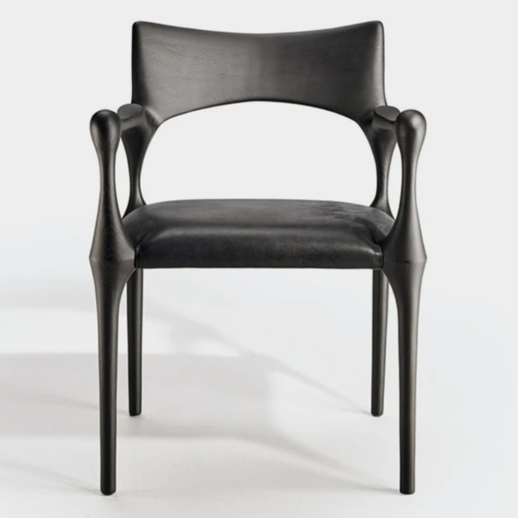 Стул дизайнерский с плетеным сидением Kronos Dining Chair Black