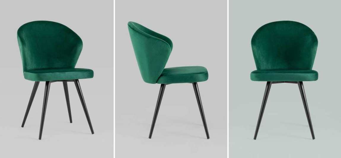 Стул Зеленый Бархат Volante Chair