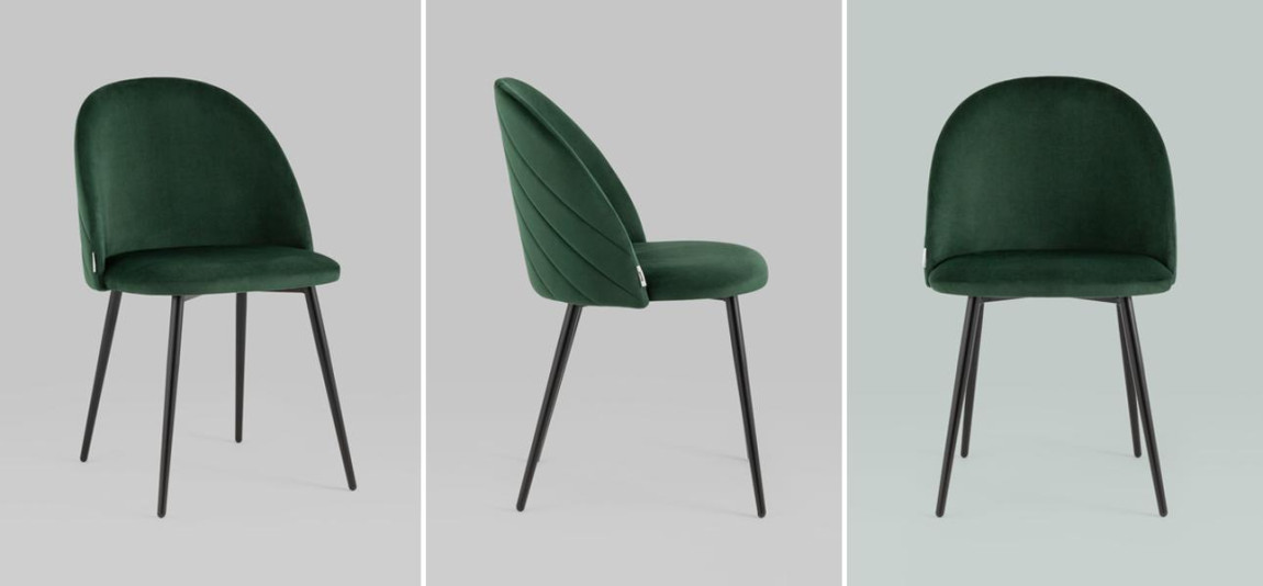 Стул Зеленый Велюр Miruna Leaf Chair