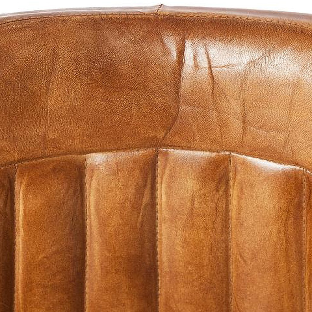 Стул из кожи буйвола Industrial leather dining chair