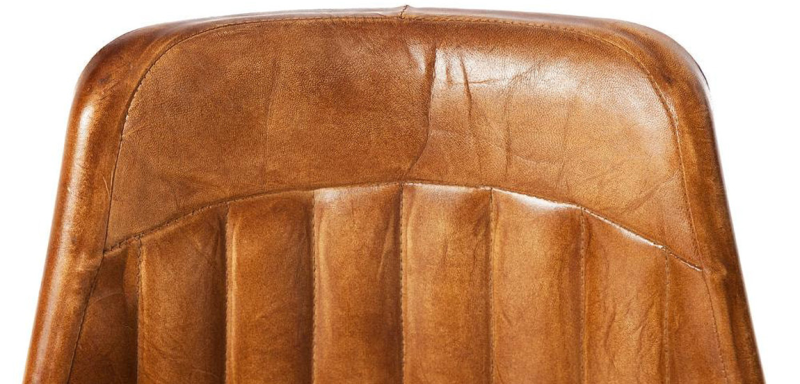 Стул из кожи буйвола Industrial leather dining chair