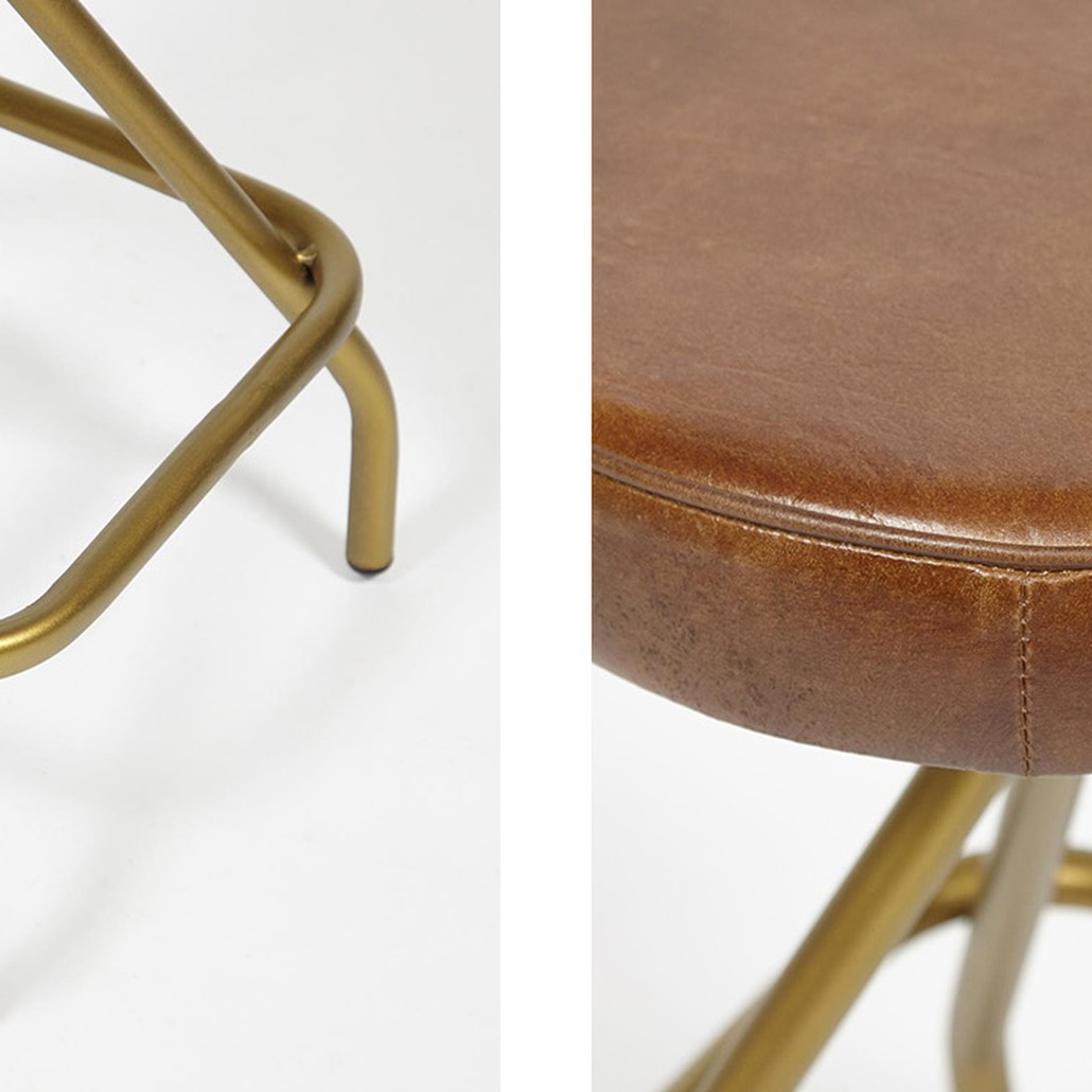 Стул из кожи буйвола Industrial leather stool