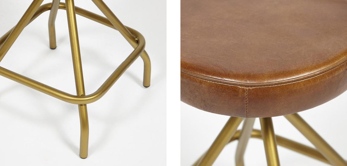 Стул из кожи буйвола Industrial leather stool