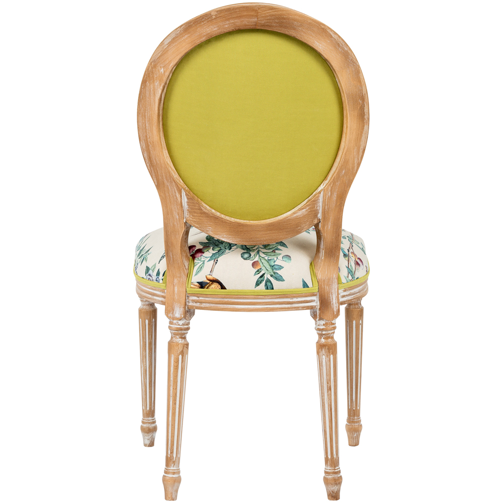 Стул из массива бука бежевый с изображением птиц в саду Beige Green Chinoiserie Blue Bird Chair