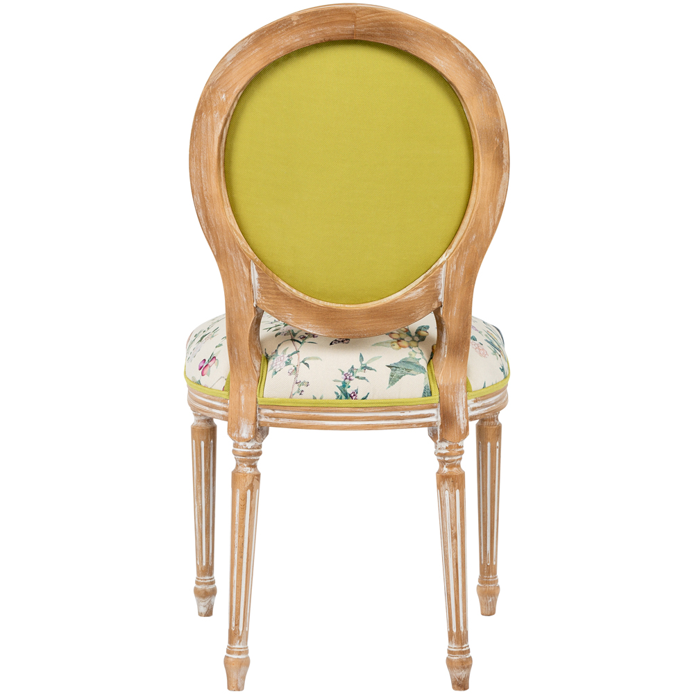 Стул из массива бука бежевый с изображением птиц и цветов Beige Green Chinoiserie Birds Garden Chair