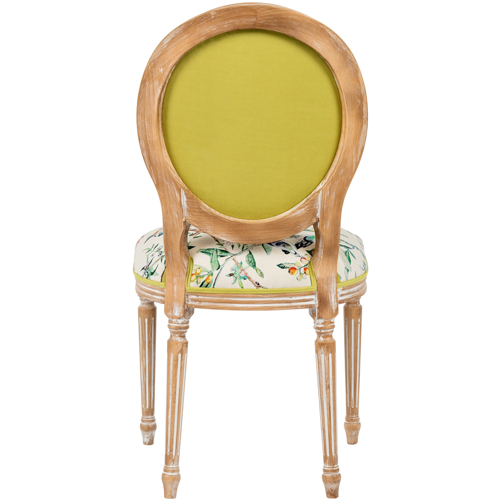 Стул из массива бука бежевый с изображением птиц и цветов Beige Green Chinoiserie Peach Garden Chair