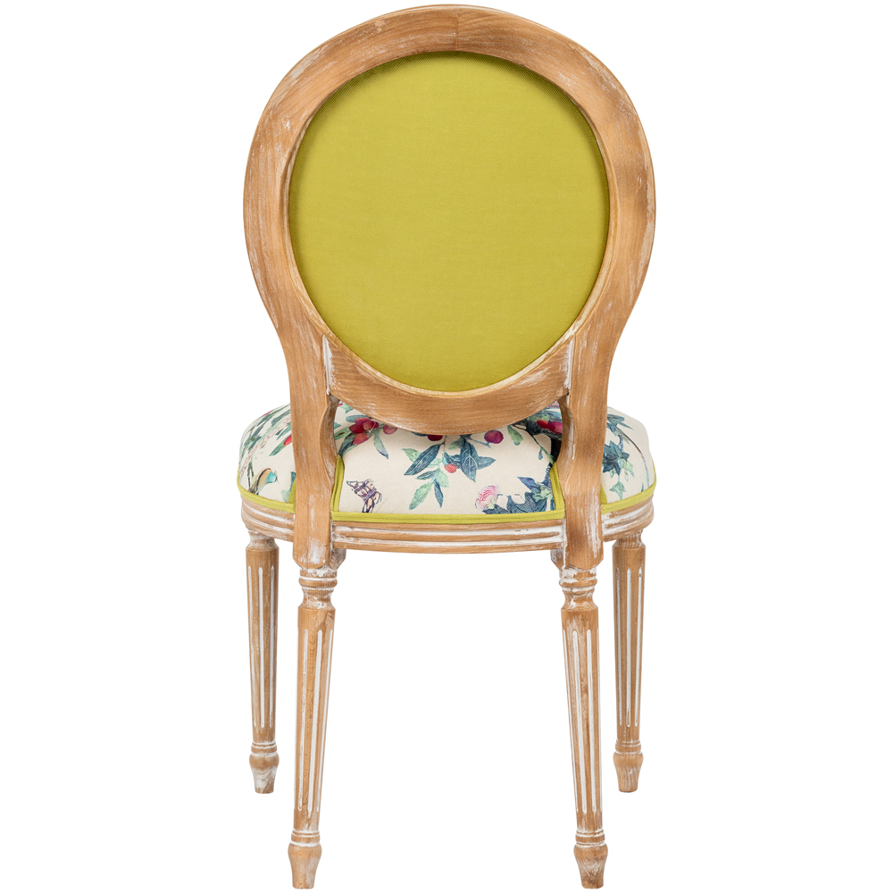 Стул из массива бука бежевый с изображением птиц и цветов Beige Green Chinoiserie Rose Garden Chair
