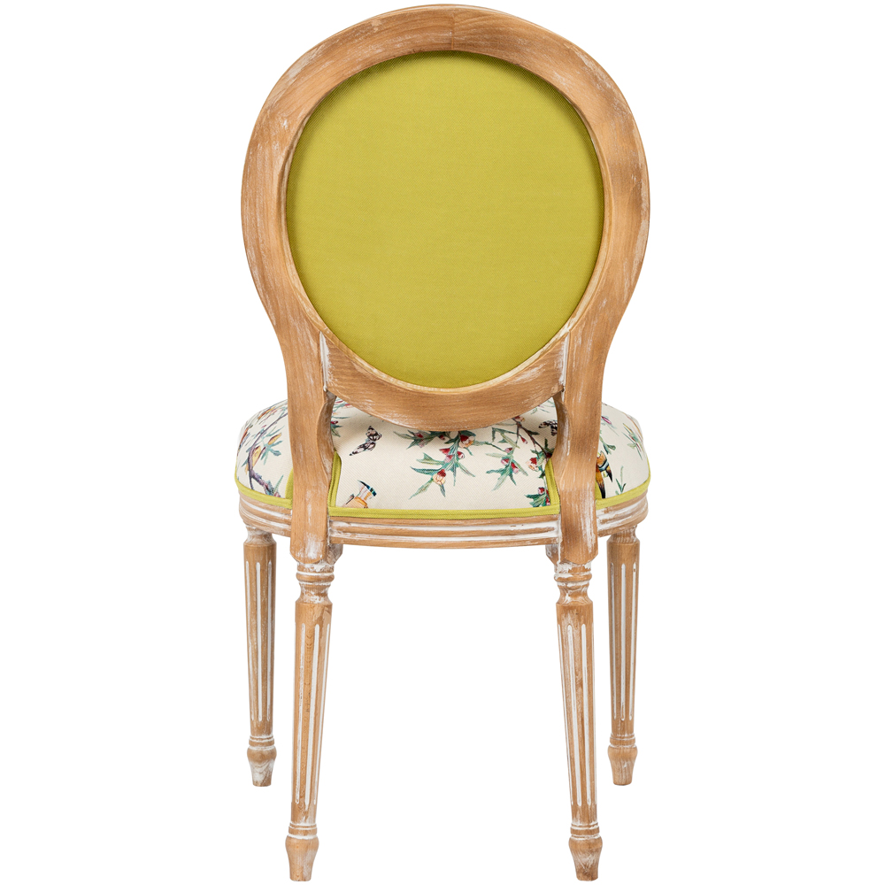 Стул из массива бука с изображением птиц и цветов Beige Green Chinoiserie Garden Chair