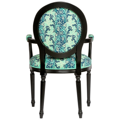 Стул из натурального бука с подлокотниками Ikat Pattern бирюзовый