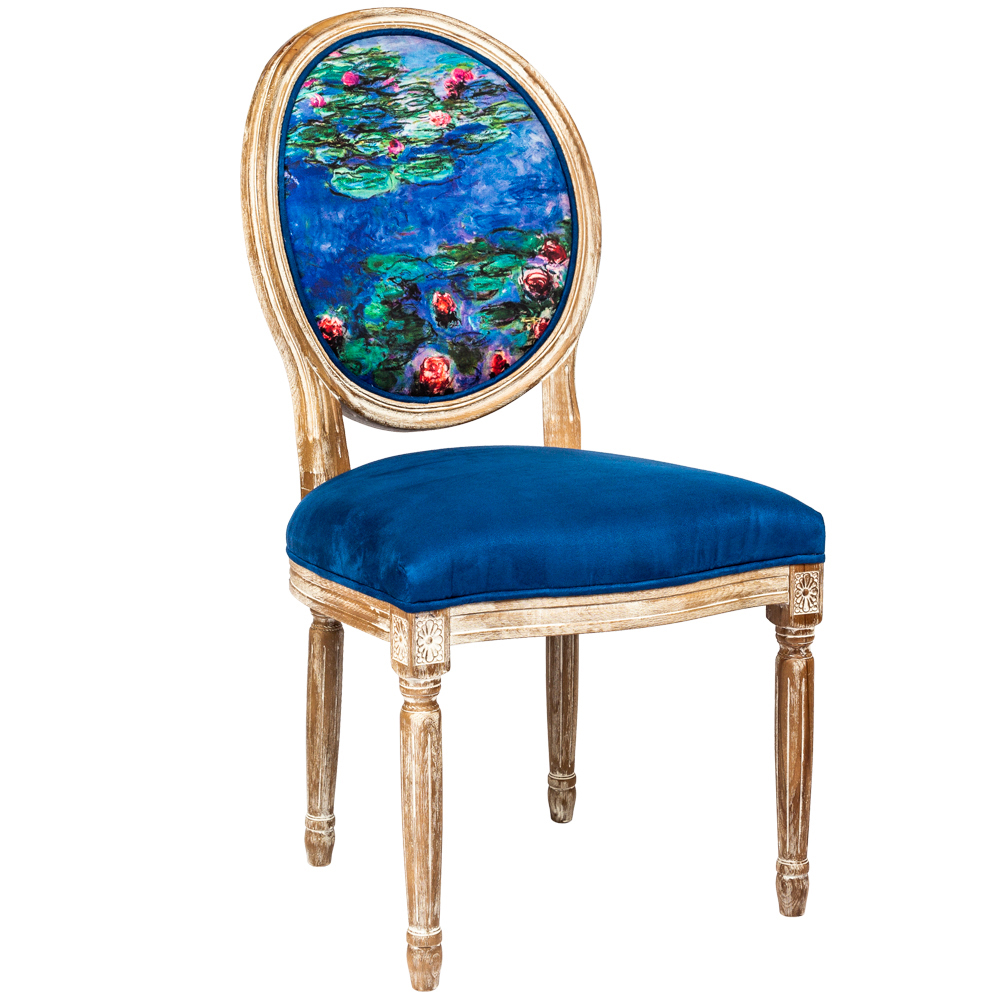 Стул из натурального бука с цветочным принтом Impressionism in Art