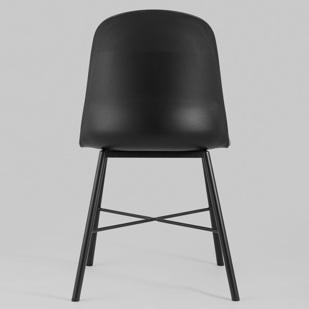 Стул из прочного пластика на металлическом основании Anora Black