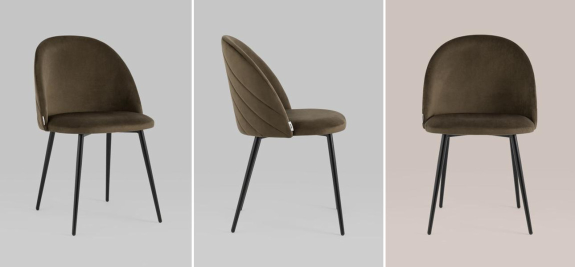 Стул Коричневый Велюр Miruna Leaf Chair