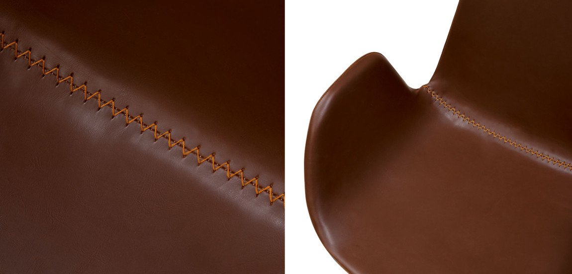 Стул коричневый с обивкой из эко-кожи Leigh Chair