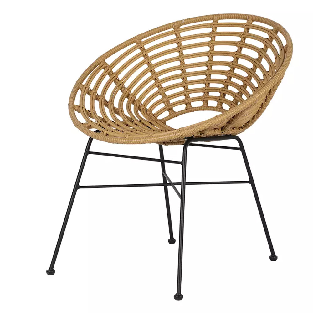 Стул круглый с ротанговым плетением Round Wicker Stool
